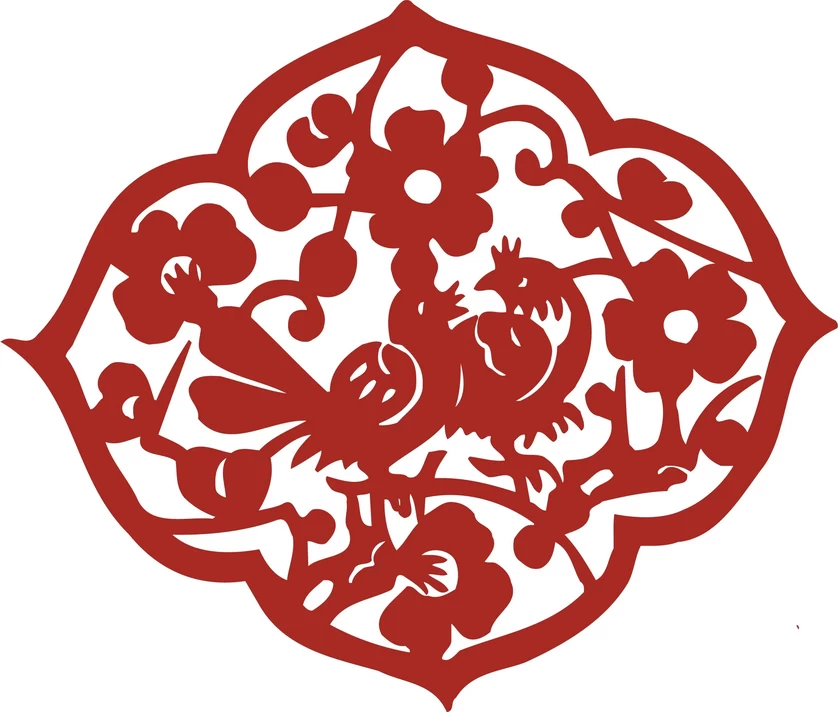 中国风中式传统喜庆民俗人物动物窗花剪纸插画边框AI矢量PNG素材【1093】